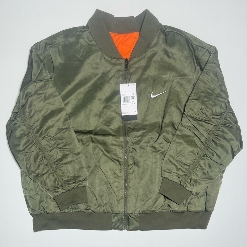Nike Reversible Varsity Bomber Jacket Loose Fit Plus Women’s Size 2X FB3206-222